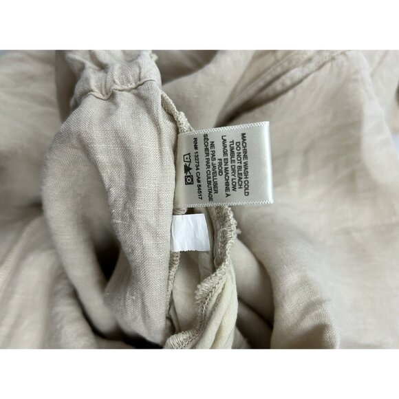 Cloth & Stone Jumpsuit Women S Beige  V Neck Sleeveless Wide Leg Crop 100 Linen - Picture 15 of 15